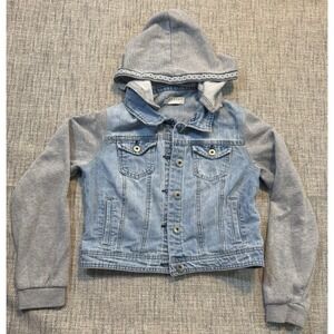 Bullhead Jeans Jacket Removable Hood‎ Sweatshirt Girls Large